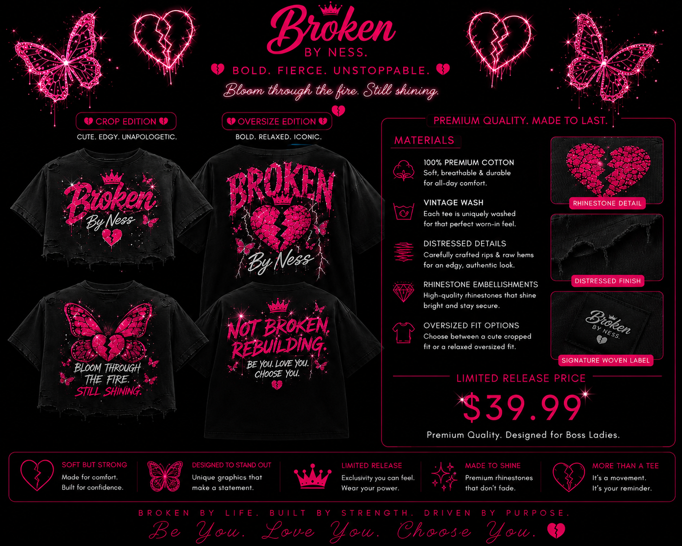 Broken By Ness “Not Broken, Rebuilding” Signature Tee